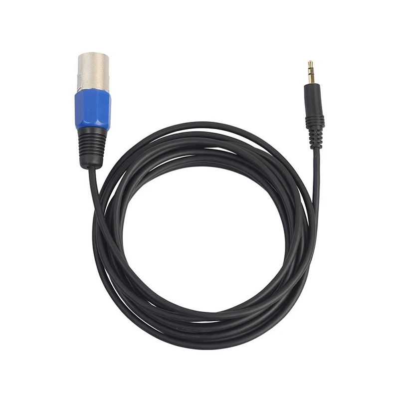 

3 meters 3.5mm Stereo Jack Plug To 3 Pin XLR Male Cable Microphone Audio Record Black + Blue + Silver