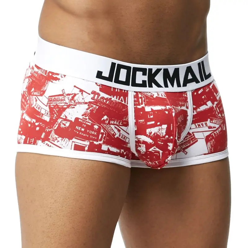 JOCKMAIL, Новое сексуальное нижнее белье для мужчин, милый мультяшный принт, мужские боксеры, удобные трусики, мягкие дышащие мужские трусы