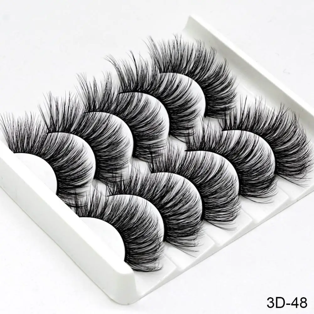 SEXYSHEEP 5 пар 3D Искусственные норковые ресницы длинные ресницы Wispy макияж инструменты для наращивания красоты Wimpers 13 видов стилей - Цвет: 3D-48