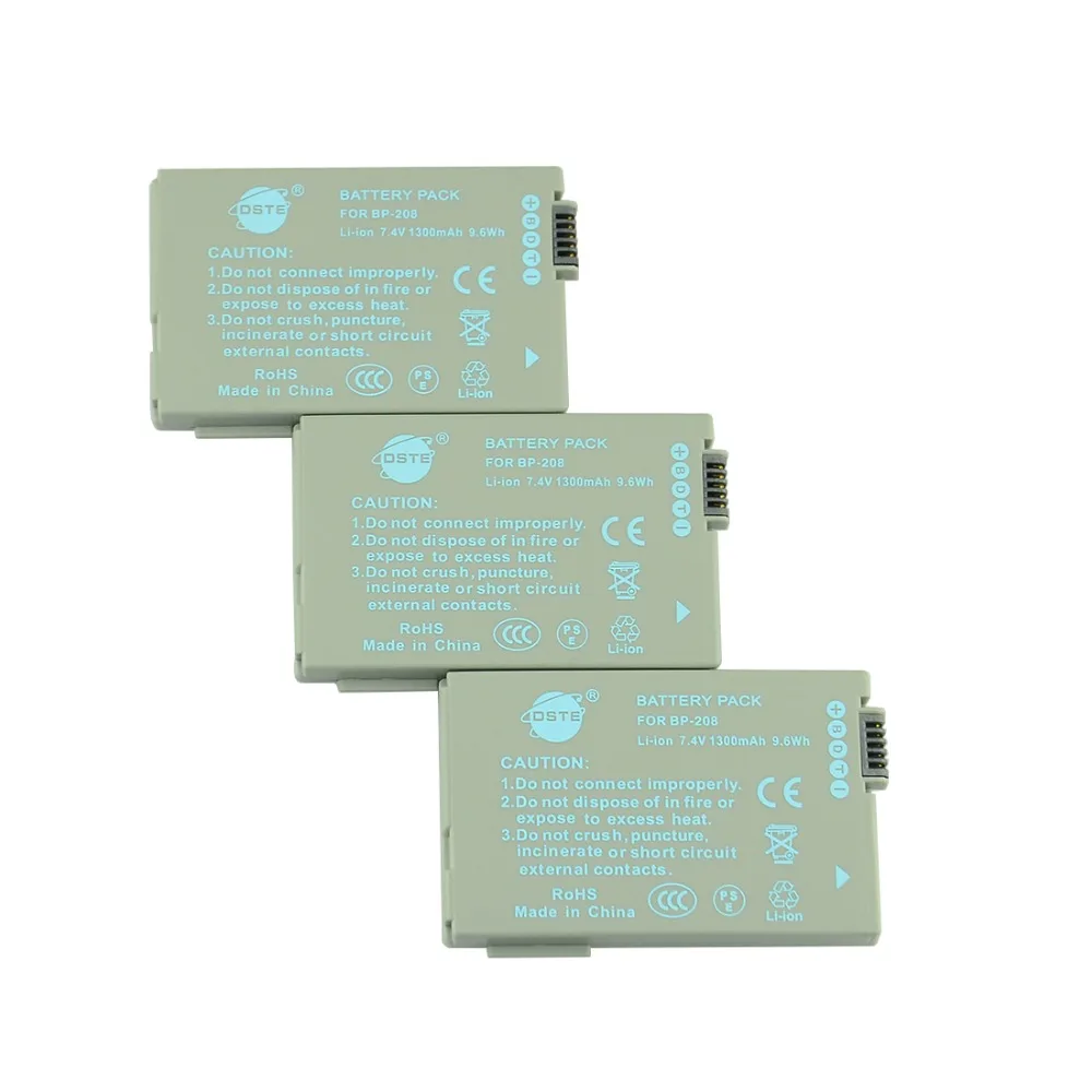 DSTE 3 шт BP-208 Перезаряжаемые Батарея для Canon DC22 DC220 DC230 DC40 DC50 DC51 DC95 Elura100 FVM300 ИВИС DC22