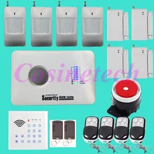 Дешевая Классическая SMS GSM сигнализация система домашней безопасности сигнализация с дистанционным управлением клавиатуры, RFID тег, PIR детектор, датчик двери