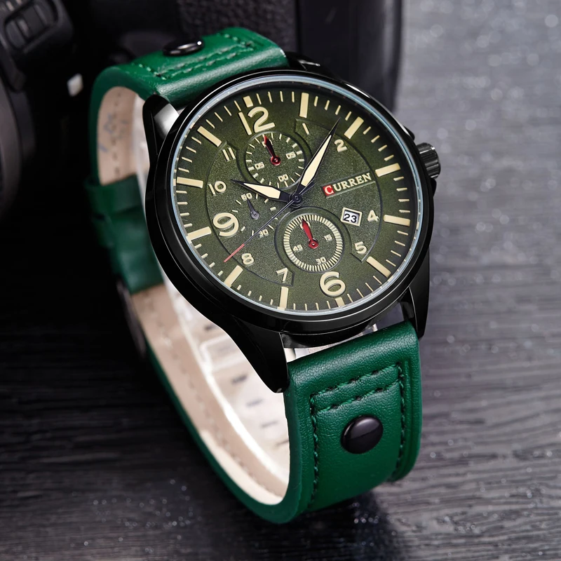 

2018 Men Curren Watches Men's Sports Quartz Watches Top Brand Luxury Date Clock Leather Military Wristwatches Relogio Masculino