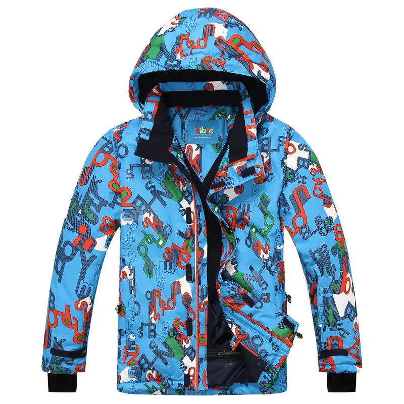 

Phibee Waterproof Boys Ski Jacket Kids Thick Ski Jacket Windproof Snowboard Jacket -30 Degree 8012