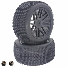2 Unids 88 MM RC 1/10 Buggy Ruedas Traseras Neumáticos De Goma Hexagonal 12mm Ancho: 41mm Para El Control Remoto Manía de Control de Piezas de Automóviles