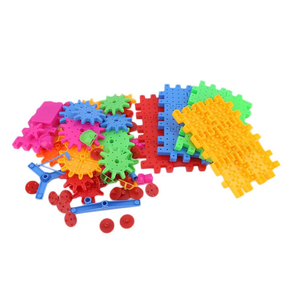 

DIY 3D Electric Magic Gears Building Blocks 81 Pieces Plastic Funny Building Toy Mosaic Early Educational Toys For Kids Gift Hot