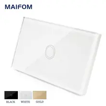 MAIFOM US/AU Wall Touch On/Off Switch Wall Light Interruptor Switch 1 Gang 1 Way Waterproof Glass Panels Switch Free Shipping