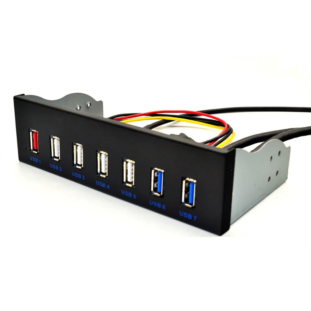 AEROFARA 7 портов USB 3 0 + USB2.0 быстрая зарядка 5 25 дюймовая флоппи панель с адаптером