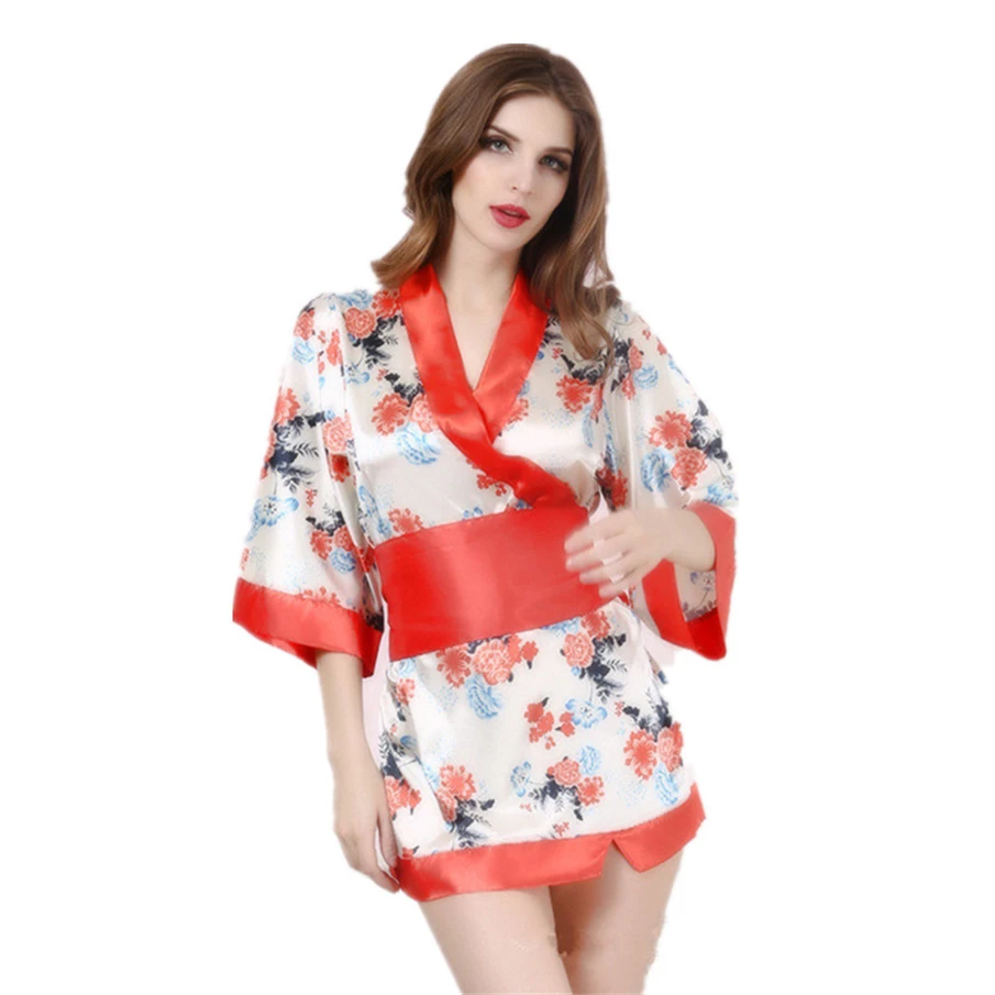 Sexy Japanese Women Lingerie Sleepwear Robe Japanese Kimono Costume