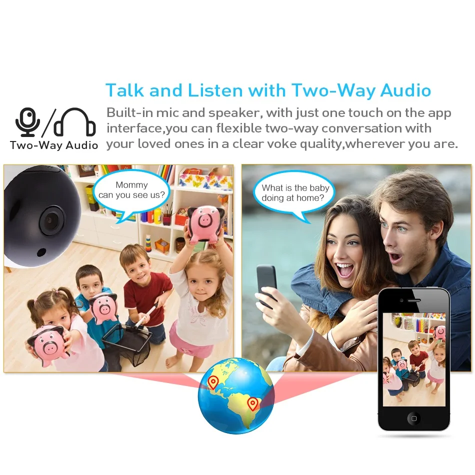 Home Security IP Camera Draadloze Smart WiFi Camera WI-FI Audio Record Surveillance Babyfoon HD Mini CCTV Camera Hiseeu HF2