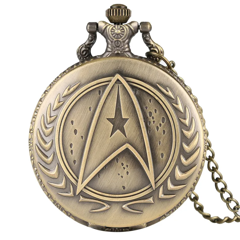 Full Hunter Modern Fashion Causal Cool Gift Pocket Watch Chain Pendant Men Bronze Quartz Children Wolf 5
