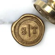 Индивидуальные инициалы воск печать штамп на заказ Свадьба двойная монограмма воск штамп