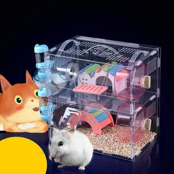 

Transparent Double Single Layer Acrylic Hamster Hamster Cage Super Villa Isolation Small Castle Package ZP12301505