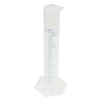 

Transparent Plastic Graduated Cylinder 25ml 0.25 milliliter Lab Test