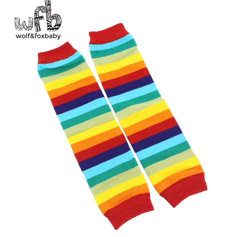 

Retail striped colored rainbow ankle socks Free shipping! children's stockings kneecap leg warmers kids foot strap 2014 new