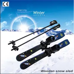 Лыжные доски пластиковые рукава Детские Лыжные изделия песочники с 2 лыжными палками