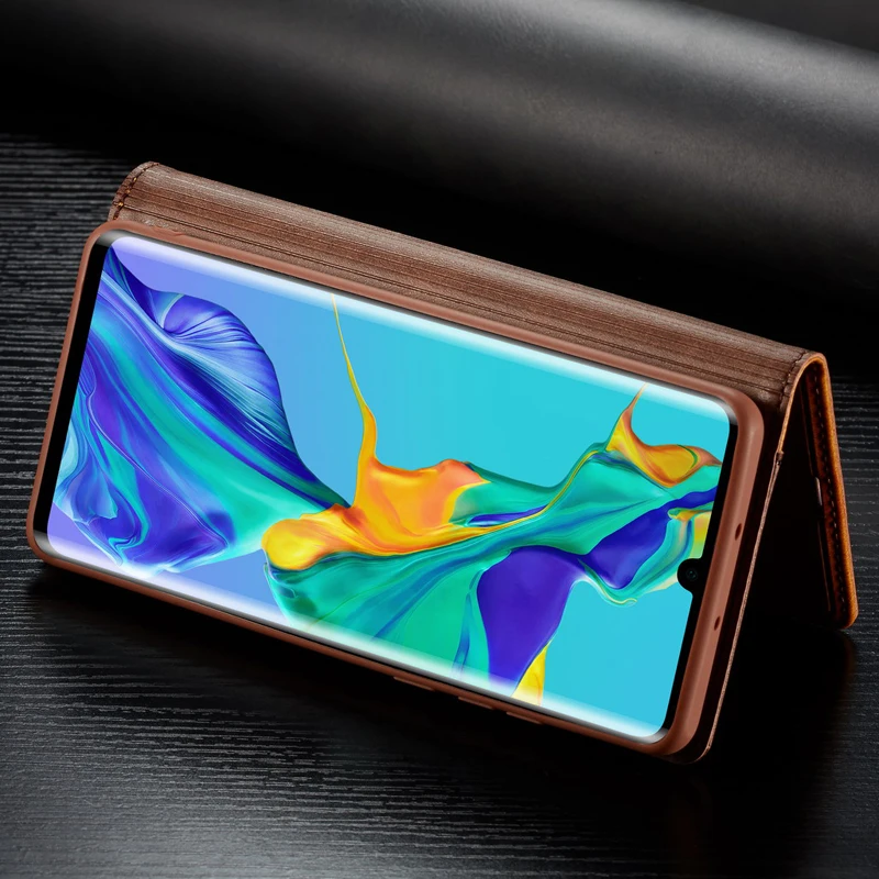 Кожаный чехол с откидной крышкой для Huawei P30 Pro Lite Nova 4e P20 3e магнитным слотом карт