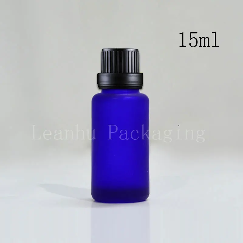 15ml blue essential oil bottle wholesale high end mill Frosted glass