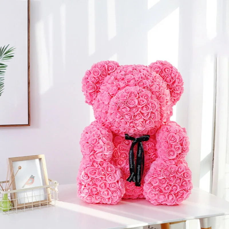 

Bear Artificial Flowers Rose Multicolor Plastic Foam Rose Flower Teddy Bear Valentines Day Gift Birthday Party Spring Decoration