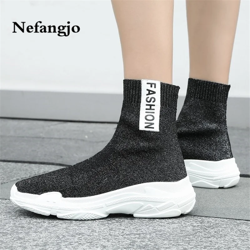 noir En Beige Hiver Sont Et Nefangjo Mode Que Respirant La Casual Sport 2018 Automne Bottes Nouveau Chaussettes Étoiles Même qBqwUApx