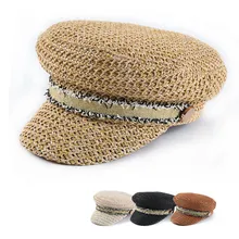 Летняя Новинка, ручная работа, соломенная шляпа, дышащая, однотонная, для женщин, плоская подошва, Военный стиль, Кепка от солнца, Gorras, Повседневные шапки для женщин и девушек