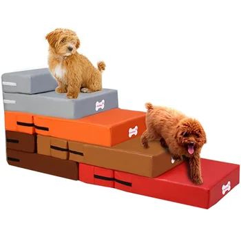 

HEYPET Foldable Pet Stairs Cat Dog Bed Puppy Stairs 2 Steps Ladder for Removable Small Dogs Cats House Pet Supplies