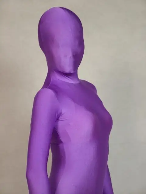 Cos телесный всего тела спандекс/комбинезон из лайкры костюмы косплей кожа Zentai взрослый купальник размер - Цвет: Violet