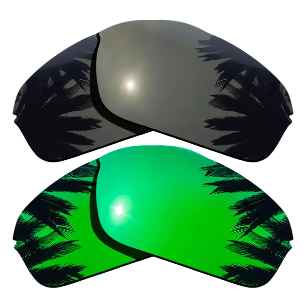 Black-Green Поляризованные зеркальные линзы с зеркальным покрытием для замены-оправа из полупроволоки 2,0 в форме полупроводниковой оправы разных цветов - Цвет линз: Black-Green