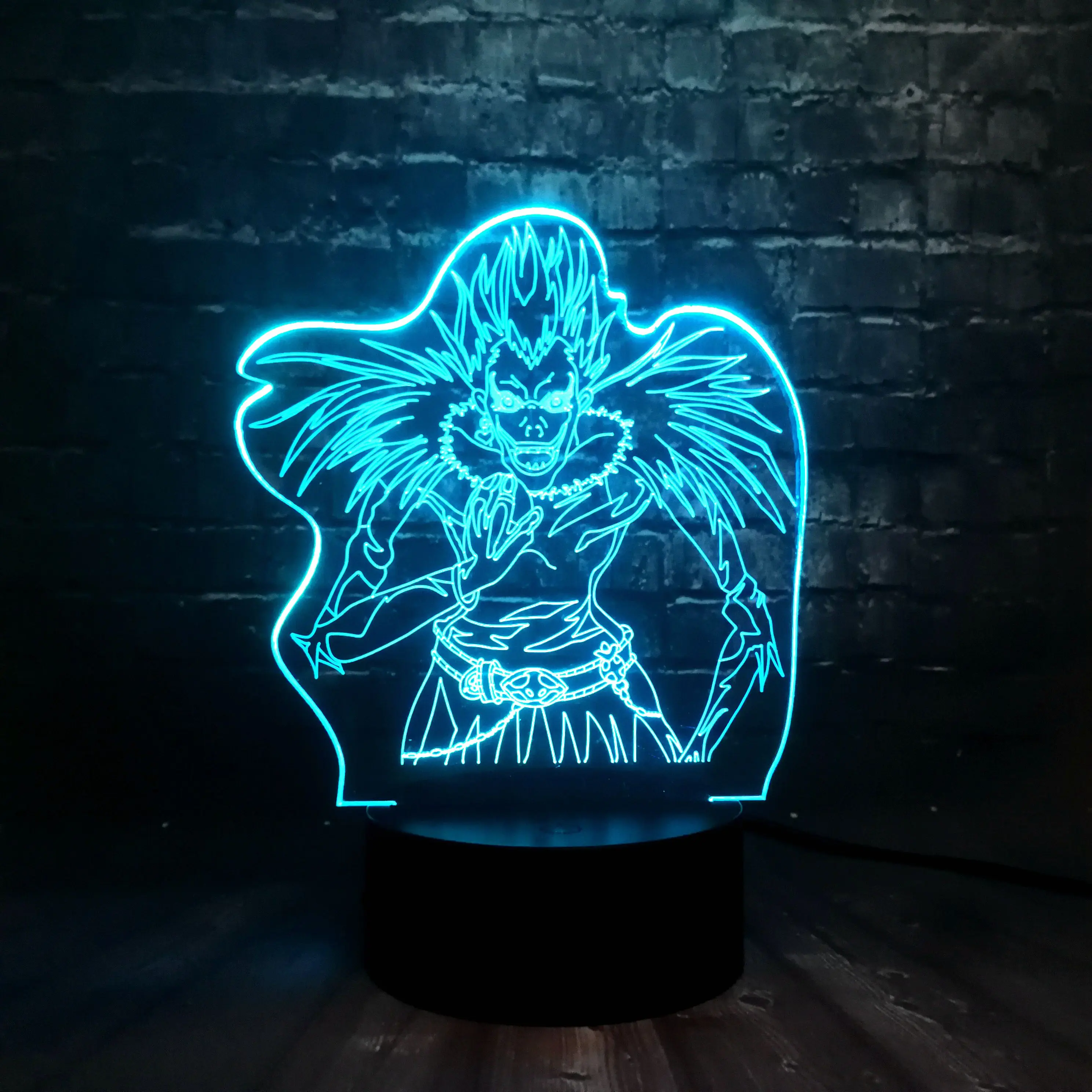 Японский комикс рисунок смерти Lawliet 3D RGB LED сенсор ночник 7 цветов USB украшение для
