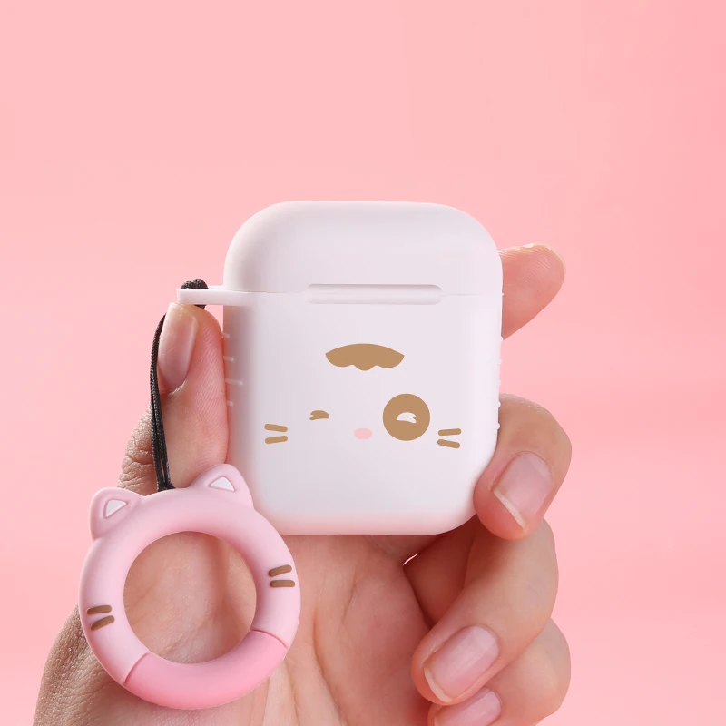 Soft Silicone Bluetooth Earphone Case for Apple AirPods Anti lost Cute Protection Cover for AirPods Charging Box Headphone Case