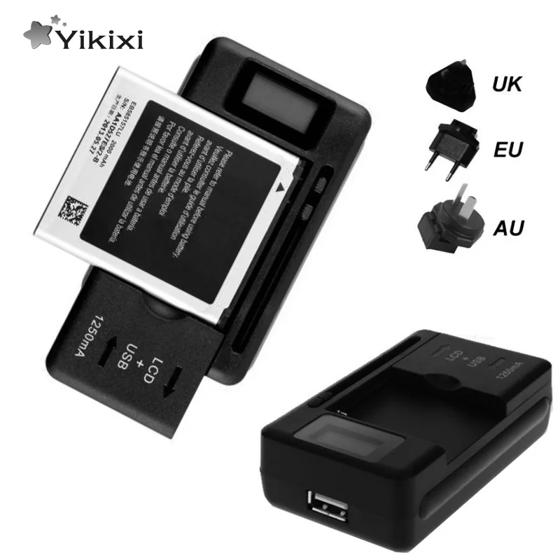 YIKIXI EU/UK/US PLUG Универсальное мобильное зарядное устройство usb-порт ЖК-экран индикатора для сотовых телефонов смарт-зарядное устройство