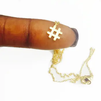 

30PCS- Initial Sign Hashtag Necklace Tiny Symbol # Music Note Necklaces Typography Stamped Lucky Pendant Necklaces