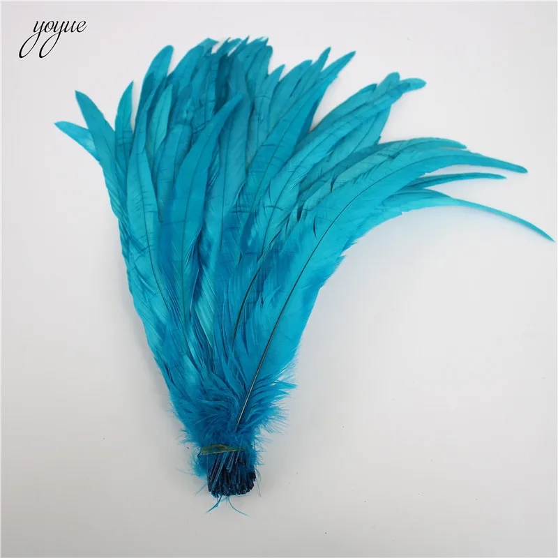 

50pcs 16-18Inch/40-45CM Lake Blue Rooster Coque Tail Feather Cheap Feathers For Crafts wedding Decoration Diy Pheasant plumes