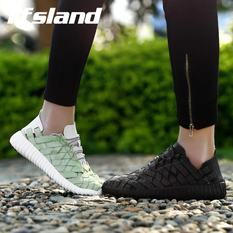 Tfsland Lovers ручная вязка дышащая демпфирующая обувь для бега удобная мужская обувь на шнуровке женская спортивная обувь/тапки