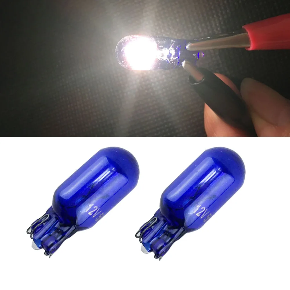 2pcs/lot T10 W5W 194 501 168 White 5W Halogen Bulb 12v For Signal Interior Eyelid light Car