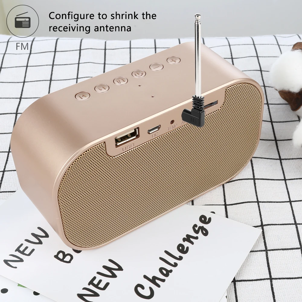 NiUB5 Alarm Clock Bluetooth Speaker Mini Audio