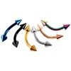 Anneau de perçage de sourcil en titane anodisé, 2 pièces/lot, Barbell incurvé coloré à Double pointe, bijoux à la mode 16g ► Photo 3/6