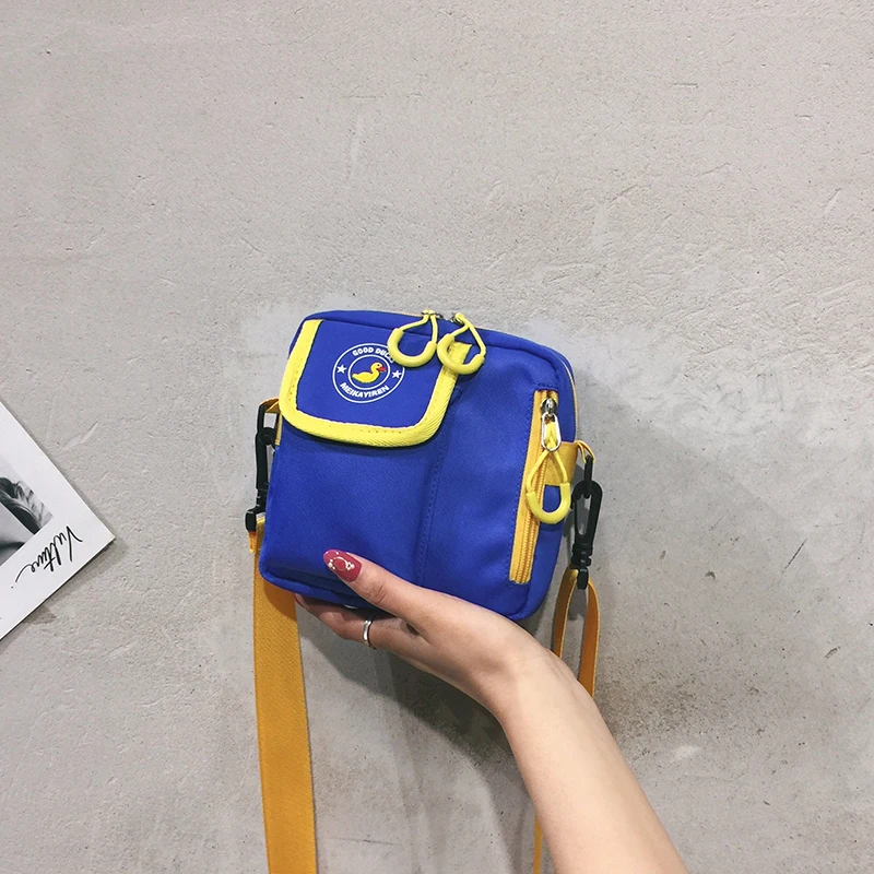 

Canvas Bags For Women Shoulder Crossbody Bags Moto Biker mini Handbag Ladies Yellow Bag Bolso femenino Color mixing Sac femme