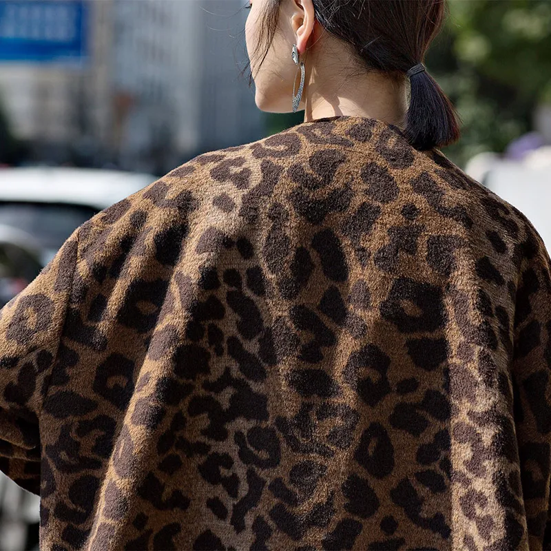 Manteau Les Ample Simple Pour Créateur Surdimensionné Femmes Et De Laine Veste 2017 Automne Leopard Printemps Bouton Camel Décontracté Tendances xqx8FvZwO