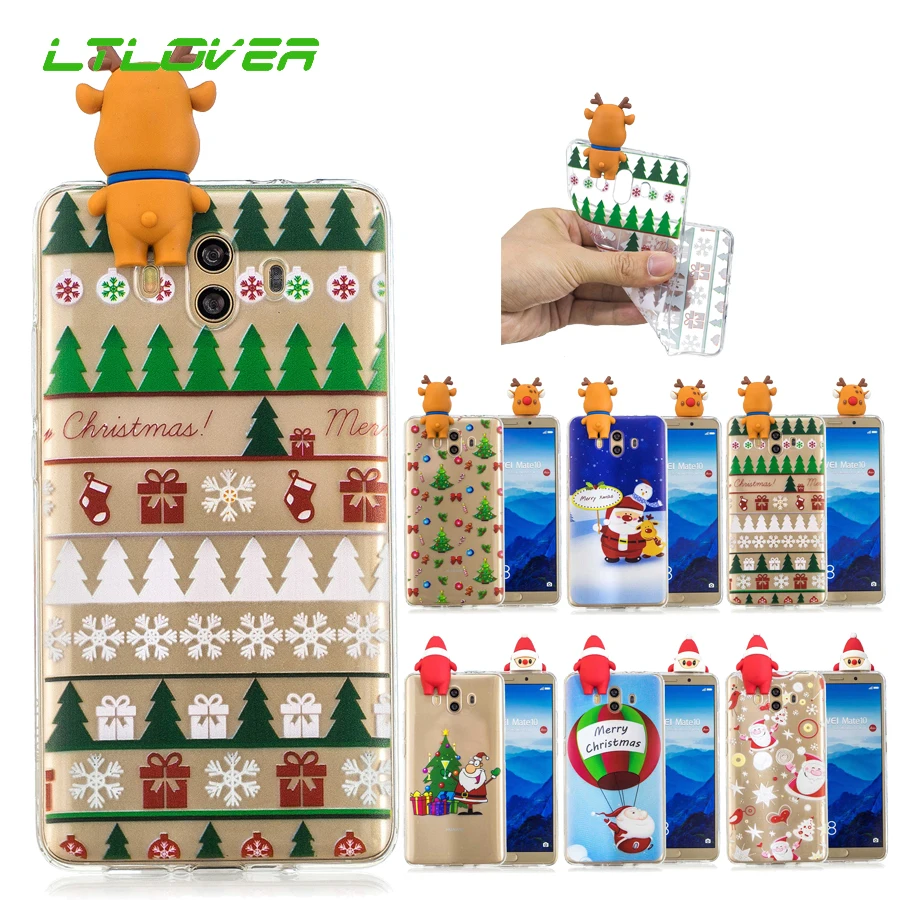 Phone Case For Huawei Mate 20 Lite Cases 3D Cartoon Christmas Santa Claus Elk Gift Soft TPU Back Cover 10 |