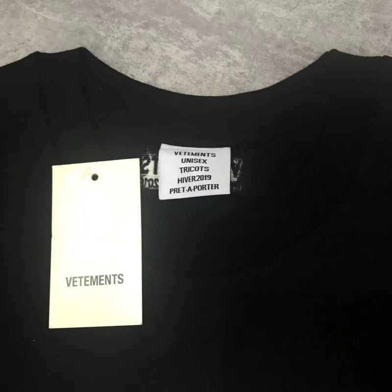 Tees Embroidery Crewneck Vetements 
