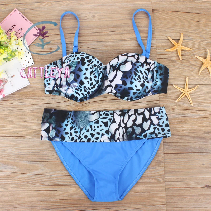 

CATTLEYA Large size biquini push up bikinis women bikini plus size swimwear New beach bathing women's swimsuits CQ 16023