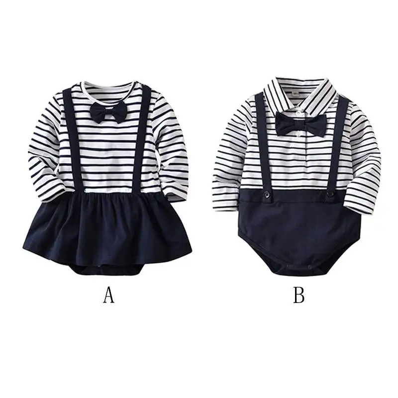 

Baby Bodysuits Gentlemen's Style Outfits Cotton Long-sleeve Toddler Girls DressesInfant Boy Girl Baby Clothing 0-4T