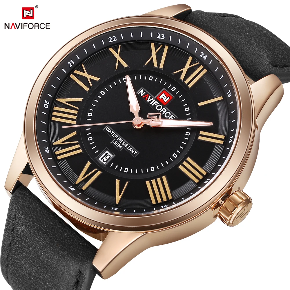 

NAVIFORCE New Arrivals Men Quartz Watch Fashion Casual Simple Watches Analog Display Male Clock Big Round Dial Relogio Masculino