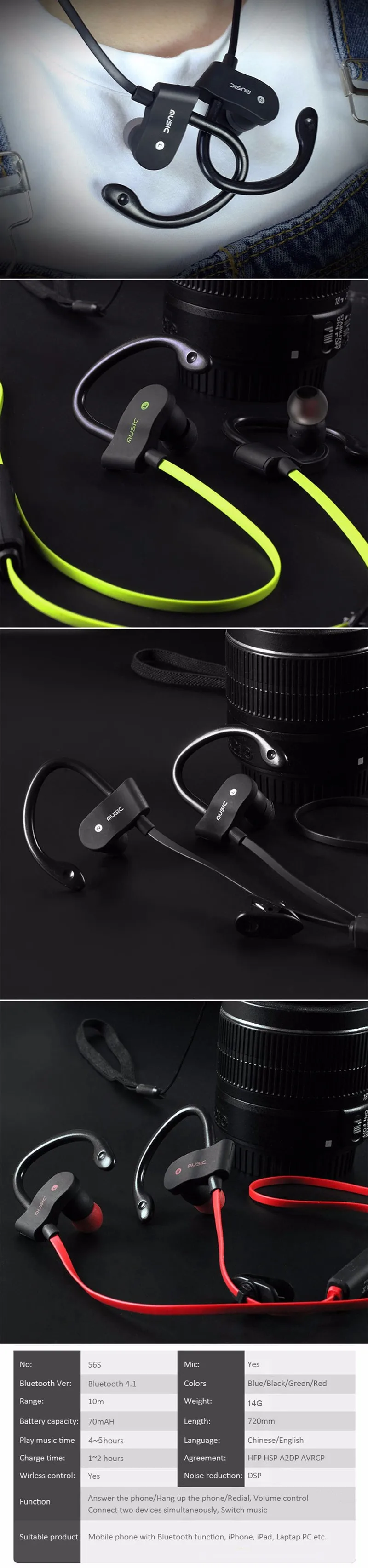Sports Wireless Bluetooth Earphones 4