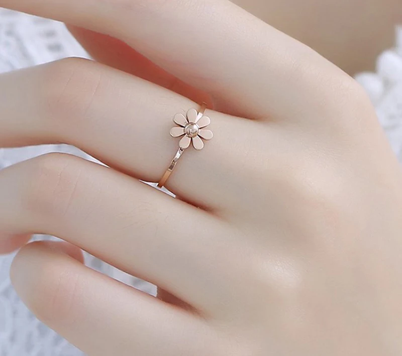 Pattiring Rose Gold Simple Minimalist Wedding Ring Leaf Wedding Band -  pattiring