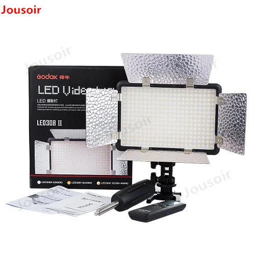 Free-DHL-3X-Godox-LED308C-II-3300-5600K-Video-Light-with-AC-Adapter-200cm-Light-Stand (3)