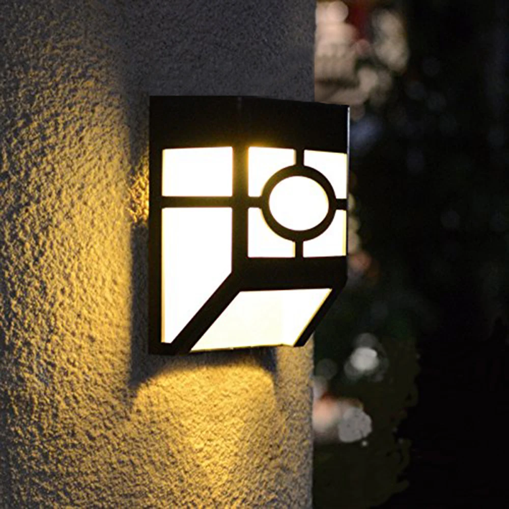 

Light sensor Solar Light 2LEDs White / Warm IP44 waterproof Solar powered wall lamp for Outdoor Garden Yard Path Emergency light