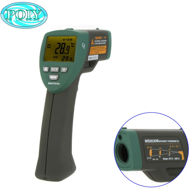 

MASTECH MS6530B 12:1(D:S) Digital Non-contact Infrared Thermometer IR Temperature Meter with Laser Sighting and Backlight