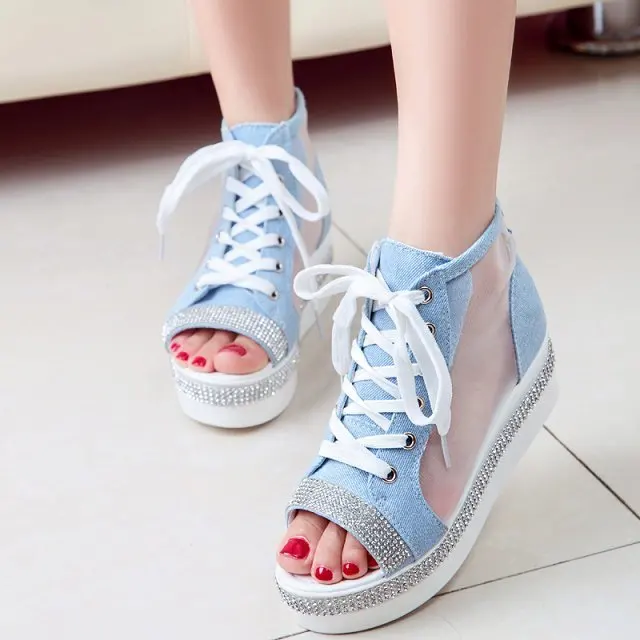 open toe platform sneakers