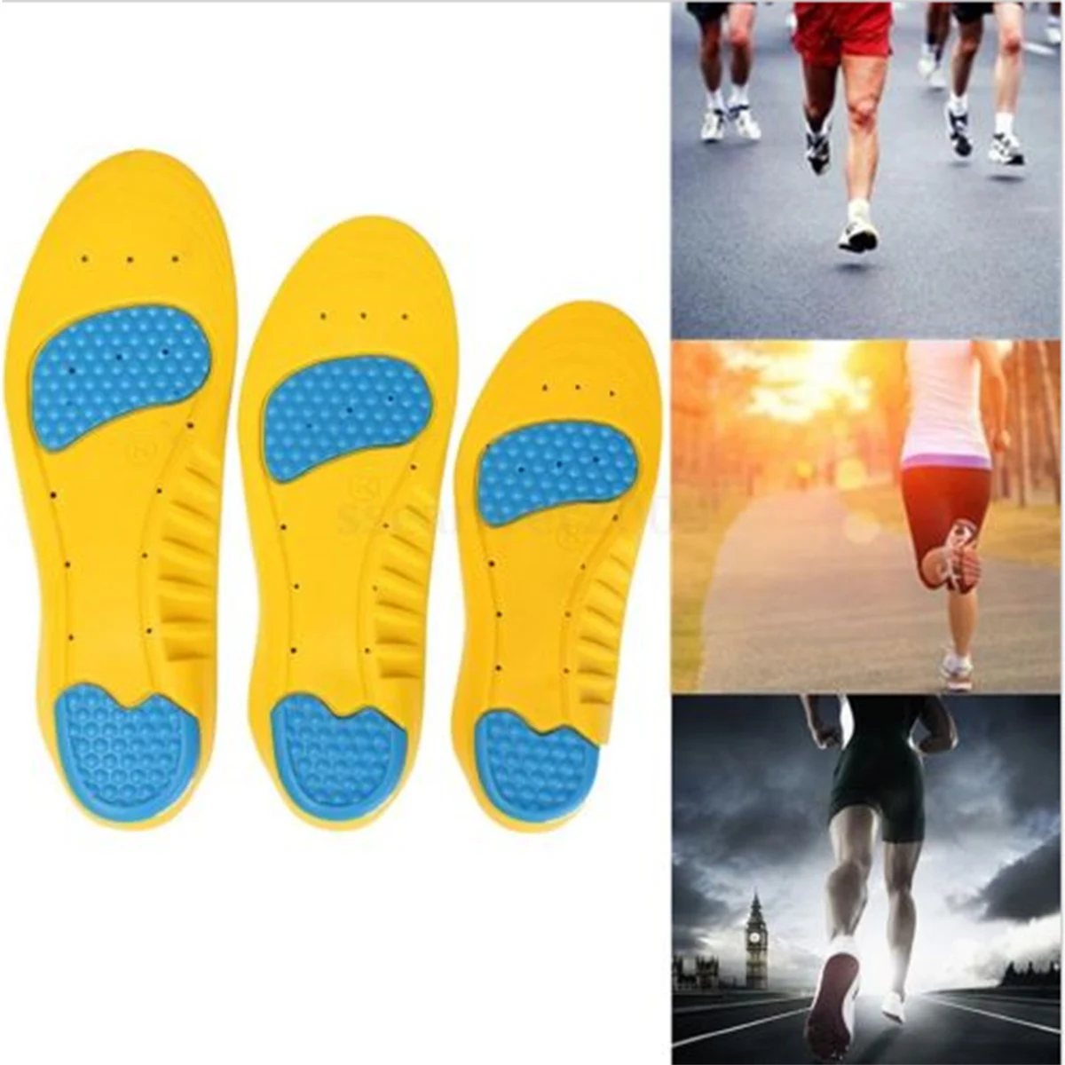 

SPMART Pair Footful Memory Foam Sport Support Orthotics Arch Shoe Insoles Insert Pads Cushion Pain Relief L4.47